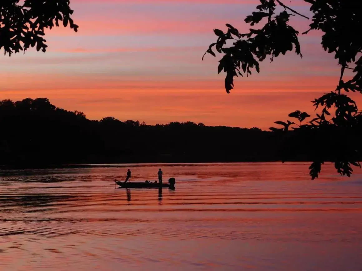 Sunset over Pine Lake in La Porte, Indiana